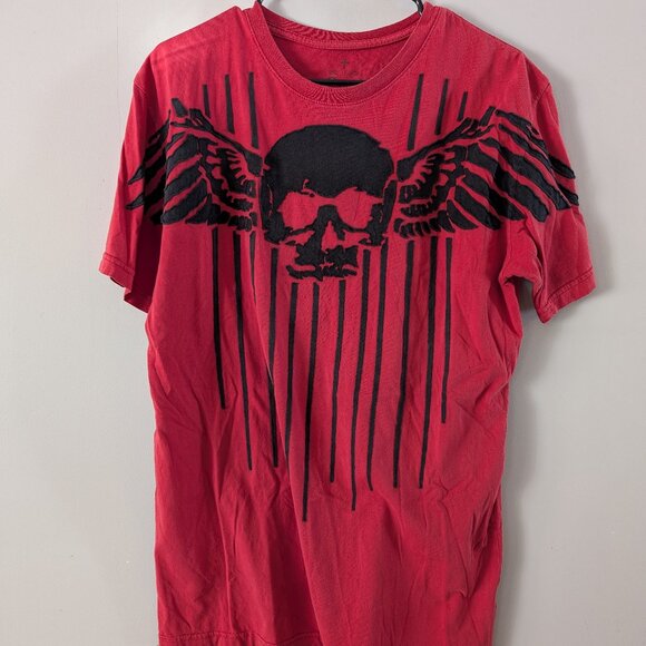 AFFLICTION red skull t shirt size large - Picture 1 of 3